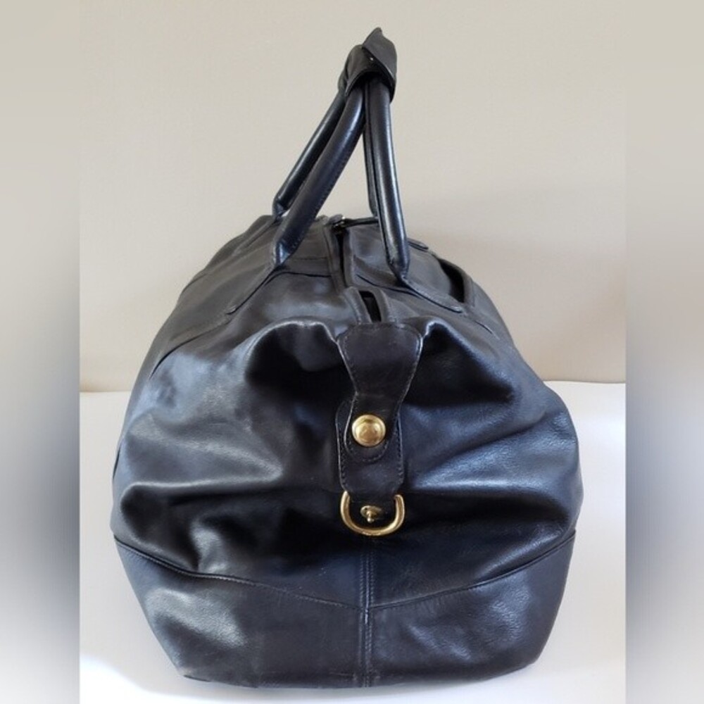 Coach Vintage Cabin Bag Black Leather with Brass Hardware Travel Bag Wee… - Picture 6 of 16